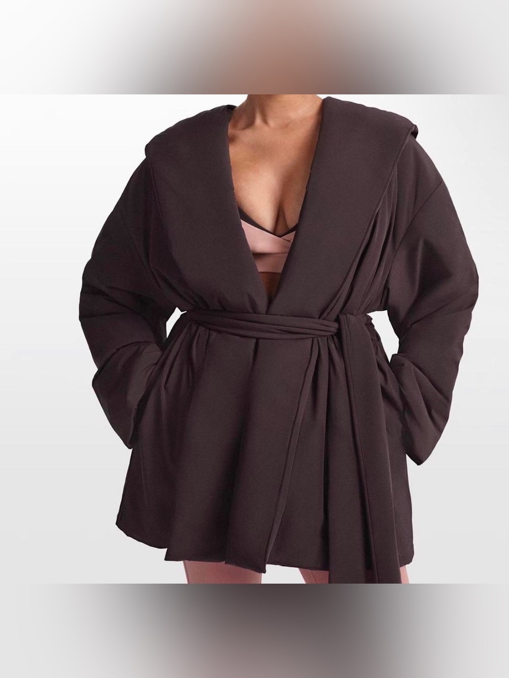 NikeSKIMS woven nylon wrap coat